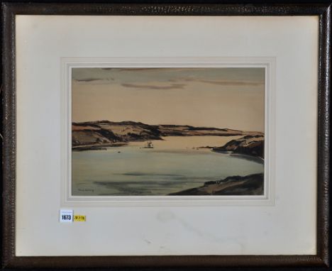 George Graham - a broad estuary scene, signed, watercolour, 26 x 39.5cms; 10 1/4 x 15 1/2in.