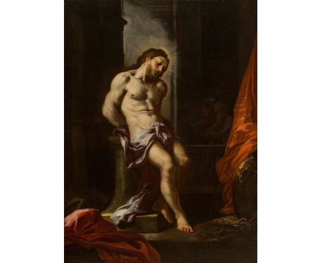 Francesco SolimenaChristus auf dem kalten Steinum 1696Öl auf Leinwand; gerahmt105,5 x 78,5 cmRückseitig bezeichnet (z.T. unde