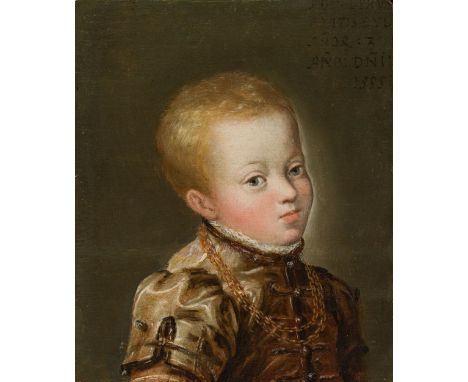 Jakob Seisenegger UmkreisBildnis Kaiser Rudolf II. (1552-1612) im Alter von drei Jahren1555Öl auf Holz; parkettiert; gerahmt1