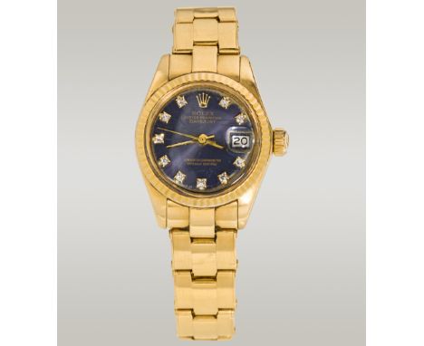 RolexDamen-Armbanduhr "Datejust"18kt Gold, 10 Brillanten; Referenznr. "6917/8", "Oyster Perpetual superlative Chronometer off
