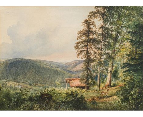Rudolf von AltMotiv aus der Lichnovsky'schen Herrschaft Grätz in Schlesien1845Aquarell auf Papier; gerahmt25 x 34,5 cm (Passe
