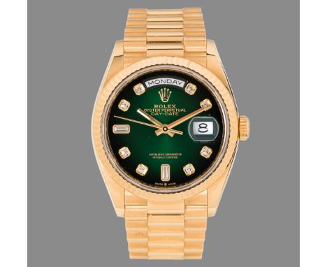 RolexHerren-Armbanduhr "Day-Date"18kt Gold, 10 Diamanten; Referenznr. "128238", "Oyster Perpetual Day-Date, Superlative Chron