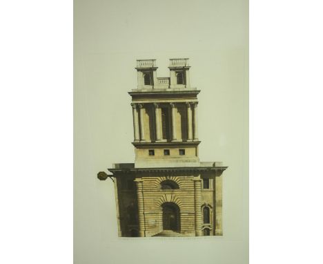 Andrew Ingamells (British b. 1956), 'St. Mary Woolnoth, Nicholas Hawksmoor', etching and aquatint H.87 W.68cm. 