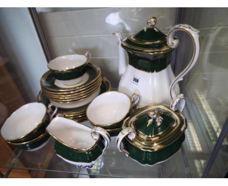 Spode - a 20-piece coffee set decorated in the Harrogate pattern comprising coffee pot, sucrier, jug, cups, saucers and plate