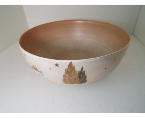 Clarice Cliff - a large pedestal bowl 'Capri', 8 cm (h) x 19.5 cm (diameter) - Est £60 - £80