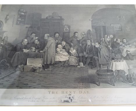 An engraving entitled The Rent Day taken from an original painting in the collection of the Right Hon. The Earl of Mulgrave, 