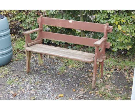 A wooden garden bench