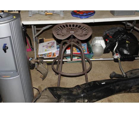 An adjustable tractor seat stool