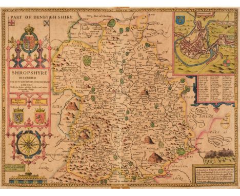 British County Maps. A collection of approximately 120 maps, 17th - 19th century, including Speed (John). Shropshyre Describe