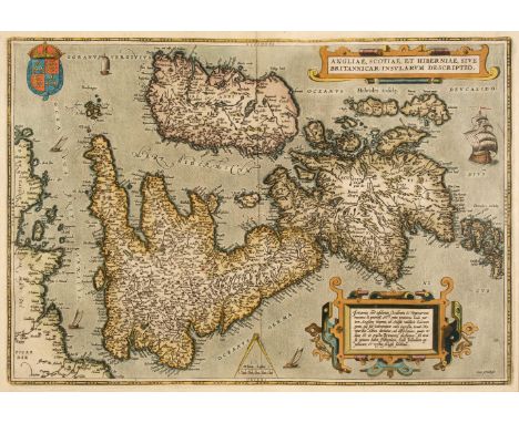 British Isles. Ortelius (Abraham), Angliae, Scotiae et Hiberniae sive Britannicar: Insularum Descriptio, 1598, hand-coloured 