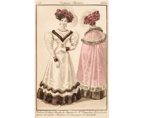 Fashion. Journal des Dames et des Modes, 2 volumes, no publisher, c.1826, 91 hand-coloured plates (lacking plate 2444, 2457),