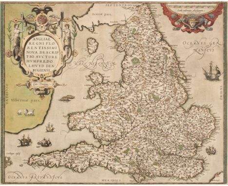 England &amp; Wales. Ortelius (Abraham &amp; Lhuyd Humphrey), Angliae Regni Florentissimi nova descriptio auctore Humfredo Lh