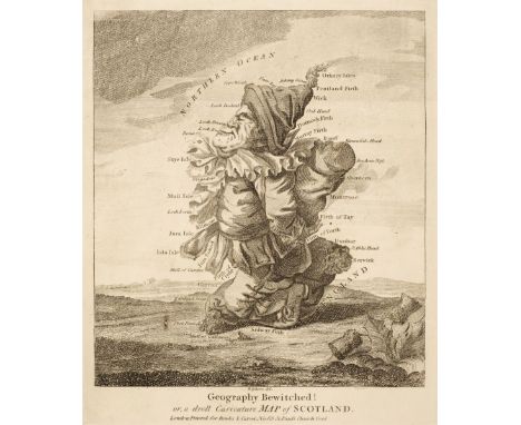 Dighton (Robert). Geography Bewitched! or, a Droll Caricature Map of Scotland [and] Geography Bewitched! or, a Droll Caricatu