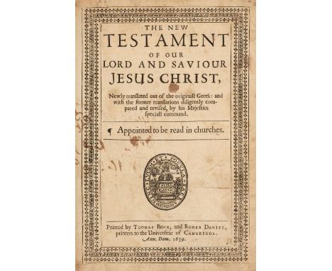 Bible [English]. The Holy Bible containing the Old Testament and the New..., Printed by Thomas Buck, and Roger Daniel, printe