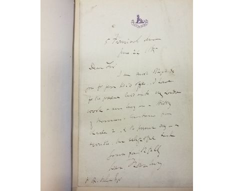 Thornbury (Walter). Haunted London, 2 volumes, special copy, London: Chatto &amp; Windus, 1880, volume 1 has a handwritten &a