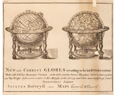 Harris (Joseph). The Description and Use of the Globes, and the Orrery... , 8th edition, B. Cole &amp; E. Cushee, 1757, 5 fol