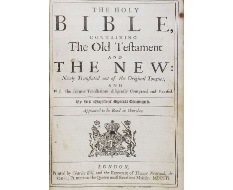 Bible. The Holy Bible, containing The Old Testament and Ths New: newly translated out of the original tongues, London: printe