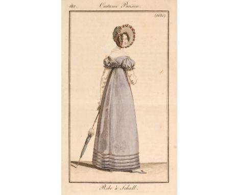 Fashion. Journal des Dames et des Modes, 2 volumes in 1, 1817-18, 83 hand-coloured plates, stamps to many text leaves, occasi
