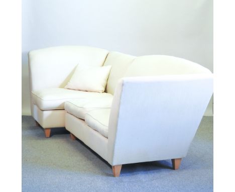 A Wesley Barrell cream upholstered corner sofa, 240 x 113cm