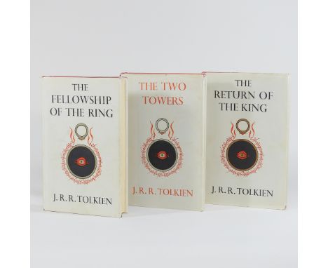 Tolkein, JRR, The Lord of the Rings Trilogy, three books comprising the Fellowship of the Ring, 1955 3rd impression, owner's 