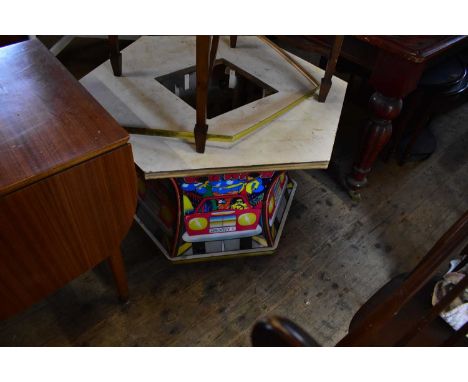 A vintage illuminated 'Car Wash' display table, width 95cm (af).