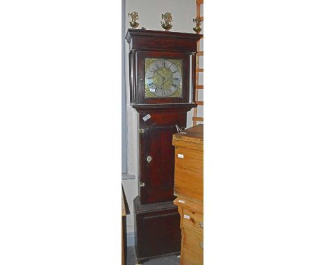J. JONES, LLANDUDNO; an 18th century eight day longcase clock, the brass face with applied silvered chapter ring bearing Arab