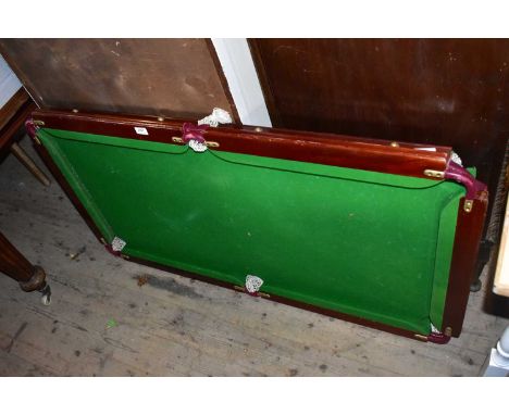 E. J. RILEY; a vintage quarter-sized slate bed snooker table top, length 130cm.Condition Report: There are no legs and no bal