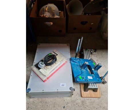 A cased MacAllister cordless hammer drill, a mini battery operated dremel type, and 2 joint master type tools 