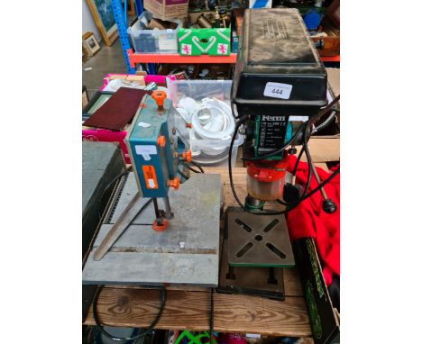 A Fern pillar drill, and a Black and Decker band saw (as found) 