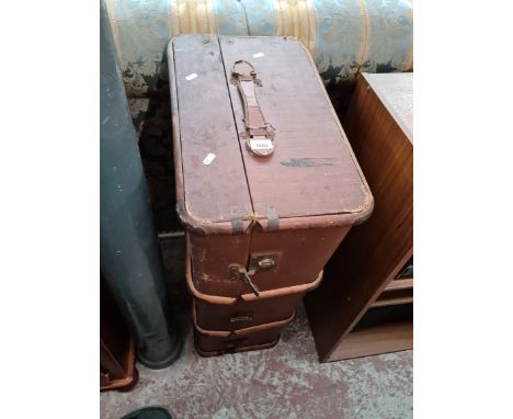 A vintage travel trunk. 
