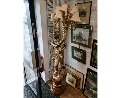 A Blackamoor figural standard lamp 