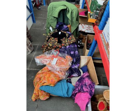 A box of vintage womens 1970s maxi dresses etc 