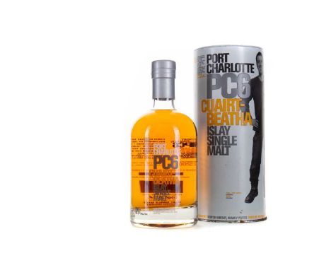 PORT CHARLOTTE PC6Single malt.Bottled: 2001Bottle Number: 11249 / 1800061.6% ABV / 70cl Condition report: Minor rusting and d