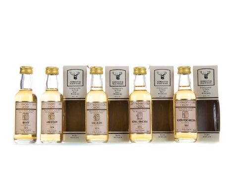 FIVE GORDON & MACPHAIL CONNOISSEURS CHOICE MINIATURESLot includes: Millburn 1974, Royal Brackla 1974, Banff 1974, Aberfeldy 1