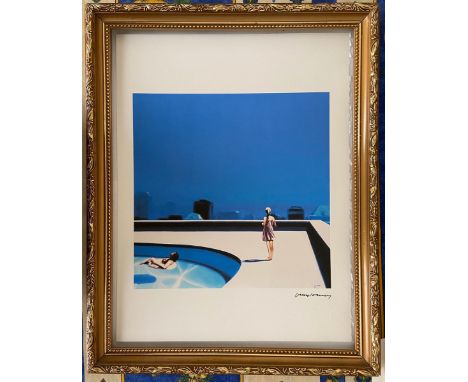 David HOCKNEY (1937), D’AprèsDavid swimming poolSérigraphie en couleur sur papier, signée dans la planche, Cachet de l'éditeu