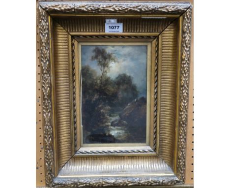 POLLOCK S NISBET River scene, signed, oil on board, 24 x 15cm Condition Report: Available upon request