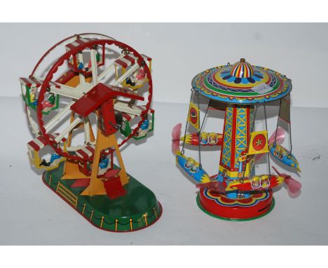 Two modern German tip plate carousels, modern tractor and vespa Condition Report: Available upon request
