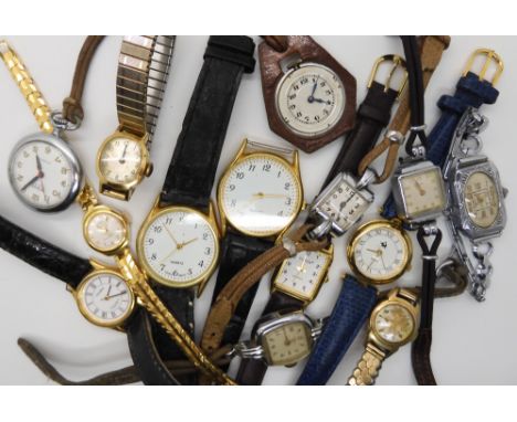 A collection of watches to include a vintage Engadine, and a Nisus nurses watch Condition Report: Not available for this lot