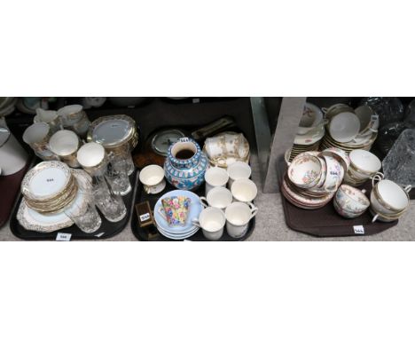 Assorted tea wares including Minton, Limoges, drinking glasses, barometer etc Condition Report: Not available for this lot