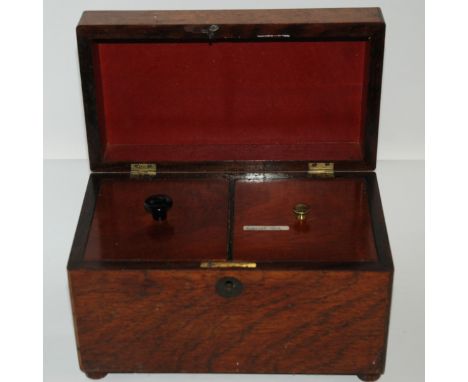 An oak two division tea caddy, 24cm wide Provenance - The Estate of the late Tom H. Shanks RSW, RGI, PAI (1921-2020) Conditio