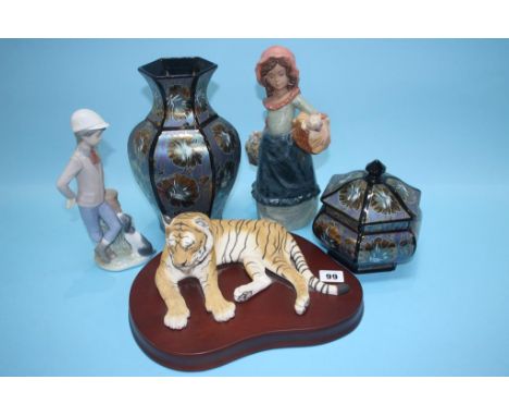 A model of a Tiger, a Nao figure, a Nadal figure etc.