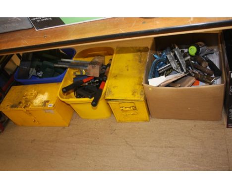 Five boxes of tools, various