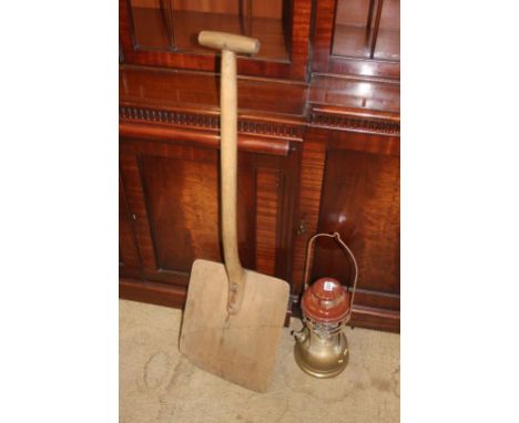 A Tilley lamp and a malt shovel