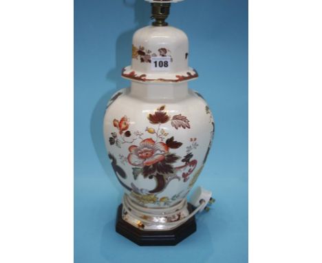 A large Masons china table lamp