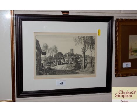 Leonard Russell Squirrell, pencil signed print of Tuddenham