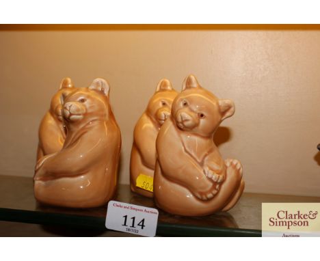 Four Poole pottery bears 