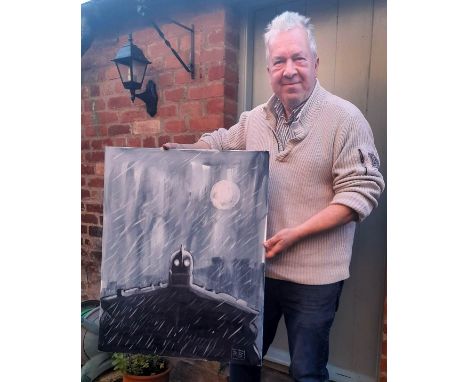 The Iron Giant (1999) - Richard Bazley (lead animator) - an original large acrylic on canvas painting of The Iron Giant. Depi