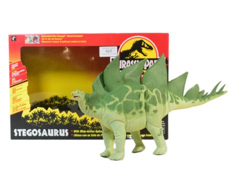 Jurassic Park - a vintage 1990s Kenner made Jurassic Park Stegosaurus dinosaur playset with removeable ' Dino Damage Wound '.