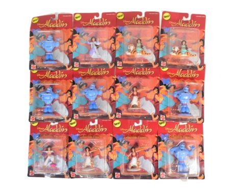 Aladdin - a collection of x12 Mattel made Disney's Aladdin carded action figures to include; Genie, Jasmine, Prince Ali and o