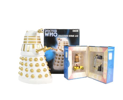 Doctor Who - a Corgi made Tardis gift set containing K-9, the 4th Doctor &amp; Bessie, Davros, Cyberman and Gold Dalek togeth
